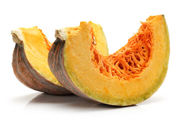 Orange pumpkin on white background
