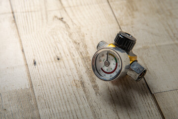 Wind gauge unit bar Vintage Scale To Measure Steam Pressure on background technology