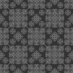 Seamless pattern with light contour abstract patterns and colors on a dark background
