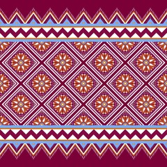 Thai silk repeat seamless pattern, Thai style fabric pattern is a digital, seamless repeat of a textile design, Thai fabric seamless textile pattern in art, folk embroidery, fabric pattern ground