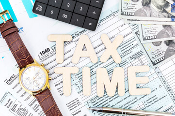 Tax time concept. Deadline of tax report and tax payment.