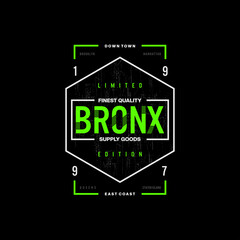 bronx stylish t-shirt and apparel abstract design. Vector print, typography, poster. Global swatches.
