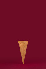 Empty wafer or waffle ice cream or icecream.