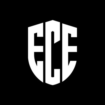 ECE letter logo design. ECE modern letter logo with black background. ECE creative  letter logo. simple and modern letter logo. vector logo modern alphabet font overlap style. Initial letters ECE 