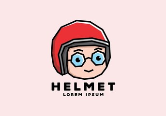 Stiff art style of cute helmet