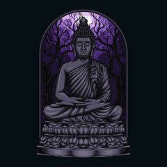 buddha statue vector illustration