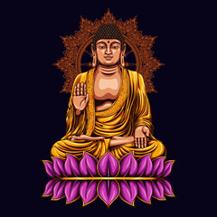 buddha statue vector illustration