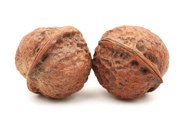 walnuts on a white background