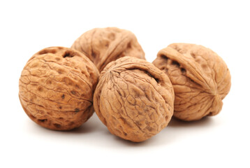 walnuts on a white background