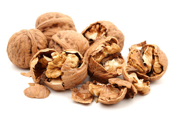 walnuts on a white background