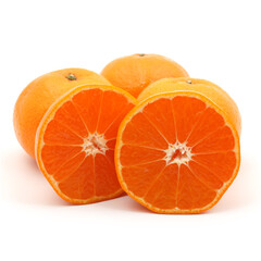 Orange mandarin or tangerine fruit isolated on white background
