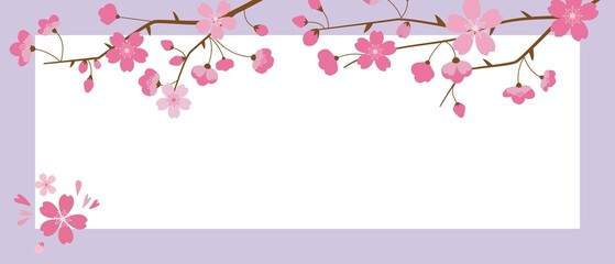 Cherry blossom illustration. decorative Cherry blossom flower graphic for frame, banner and background design. Vector illustration.