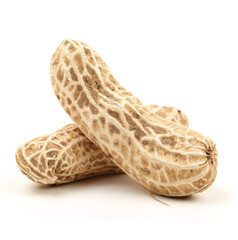 Peanuts on white background