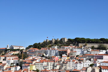 Fototapeta na wymiar Aerial view of Lisbon castle