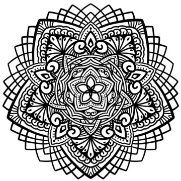 マンダラアート(五角形・花・幾何学模様)