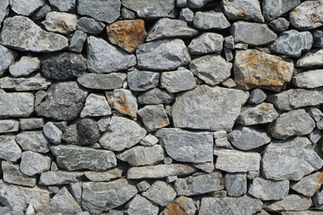 The limestone wall is constructed by a gray wall for background or texture.