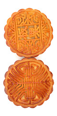 Mid-Autumn Festival moon cake on white background 
