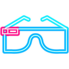 3D Glasses Neon Icon - 492167774