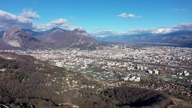Agglom&eacute;ration de Grenoble depuis le Vercors
