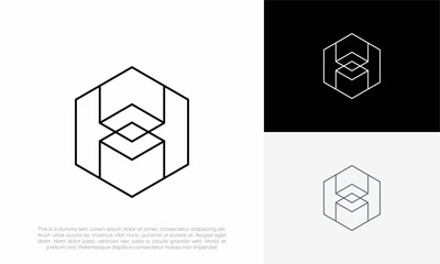 letter H geometry shape abstract logo initial vector icon design illustration