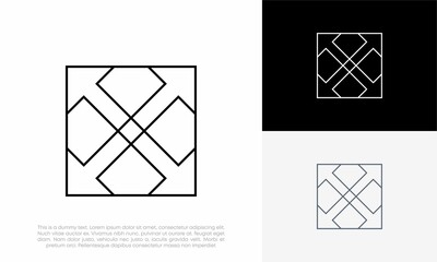 diamond with arrow geometry shape logo vector icon design illustration
