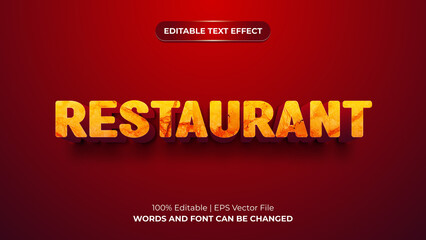 Fototapeta premium Restaurant 3d editable text effect