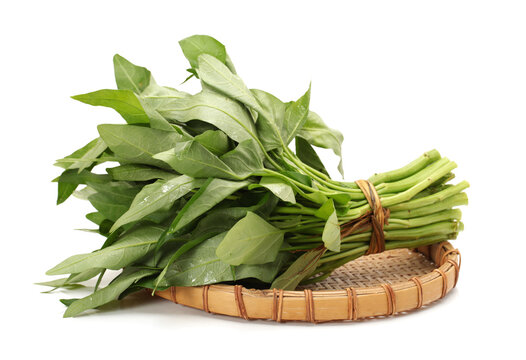 Water spinach isolated on white background