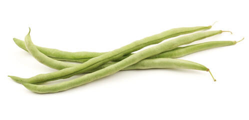 Green kidney bean on white background 
