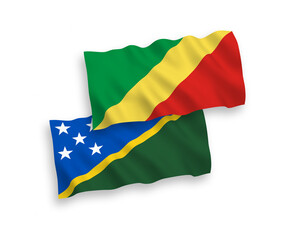 Flags of Solomon Islands and Republic of the Congo on a white background