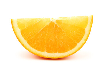Whole orange fruit and his segments or cantles isolated on white background cutout