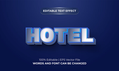 Hotel 3d editable text effect