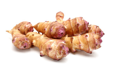 Jerusalem artichoke on a white background