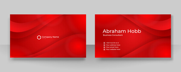 Modern stylish red business card vector design. Creative and clean business card template. Luxury elegant business card background in corporate style. Vector illustration