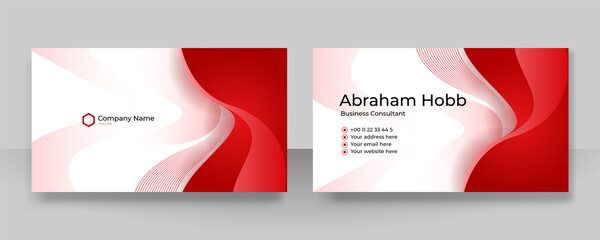 Modern stylish red business card vector design. Creative and clean business card template. Luxury elegant business card background in corporate style. Vector illustration