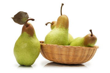 pears on a white background