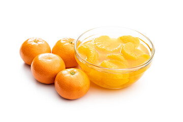 Canned tangerine. Pickled mandarin fruit.