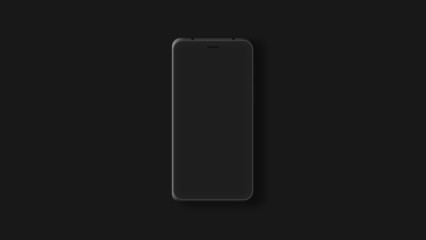 Elegant and modern 3D illustration smartphone mockup with dark theme.