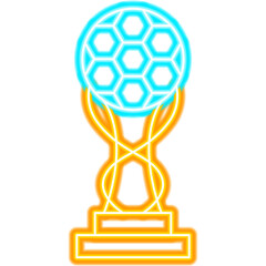 Soccer Award Cup Neon Sign