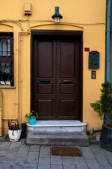 Historical, Old, Colorful Doors in Kuzguncuk, Istanbul, Turkey. Detail scenic view of colorful doors in Istanbul Streets.