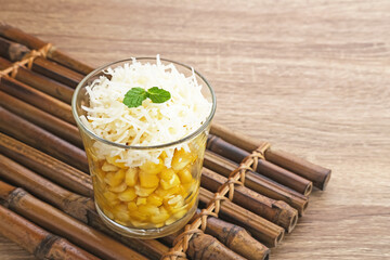 Jasuke (Jagung Susu Keju) is a traditional Indonesian snack, steamed sweet corn mixed with milk and grated cheese.
