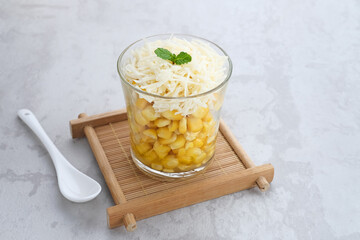 Jasuke (Jagung Susu Keju) is a traditional Indonesian snack, steamed sweet corn mixed with milk and grated cheese.

