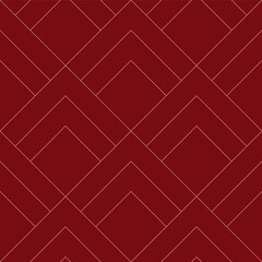 Art deco red rhombus pattern. Square abstract background. Geometric thin shape. Vector stock illustration