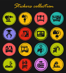 Machine tool icons set