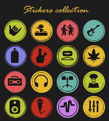 Reggae icons set