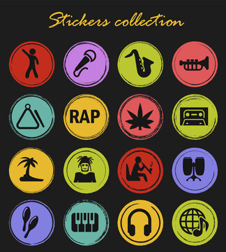 Rap Music icons set
