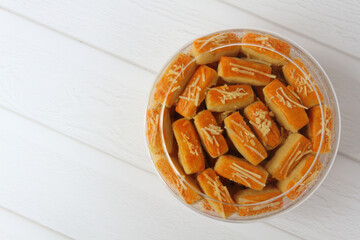 A jar of Kaasstengels cookies (Dutch cheese finger cookies)