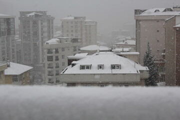 Aybar snowstorm continues in Istanbul,   Maltepe /İstanbul  Turkey