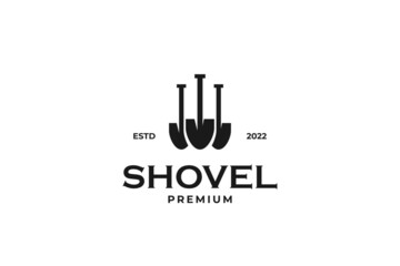 Shovel logo design vector template