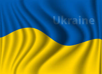 waving flag of Ukraine concept ripples background