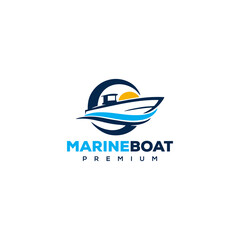 Boat logo vector icon illustration design Premium Vector